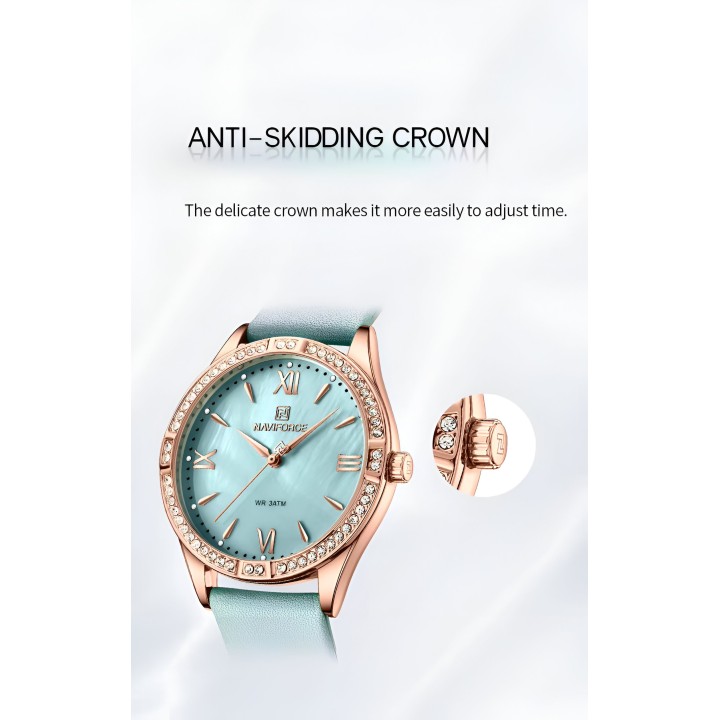 Reloj Naviforce Sport Nf5038 Mujer Cuero + Estuche