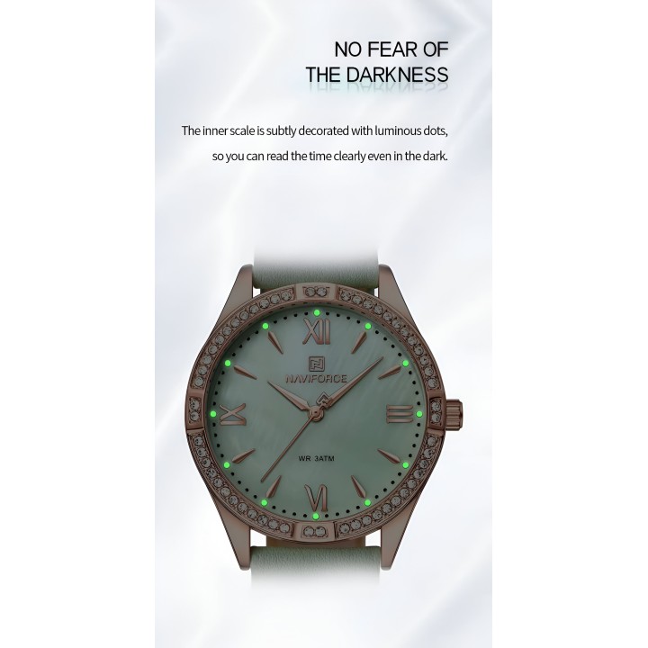 Reloj Naviforce Sport Nf5038 Mujer Cuero + Estuche