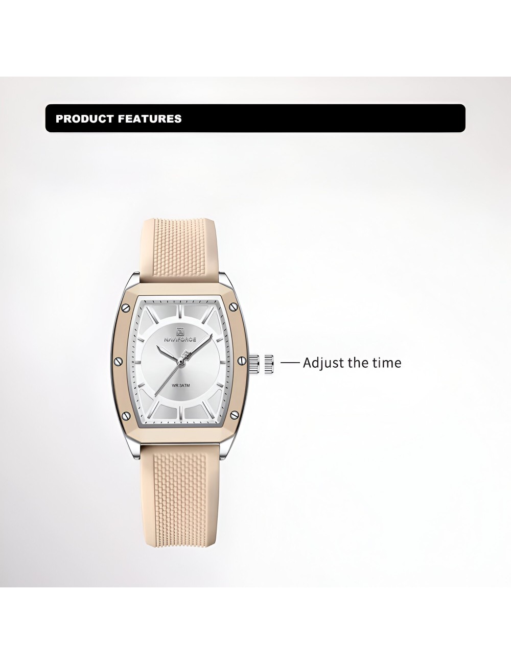 Reloj Naviforce Sport Nf5049 Mujer Goma + Estuche