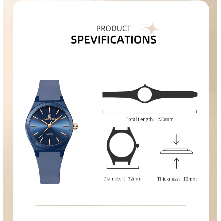 Reloj Naviforce Sport Nf5056 Mujer Goma + Estuche