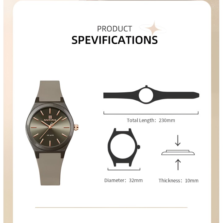 Reloj Naviforce Sport Nf5056 Mujer Goma + Estuche