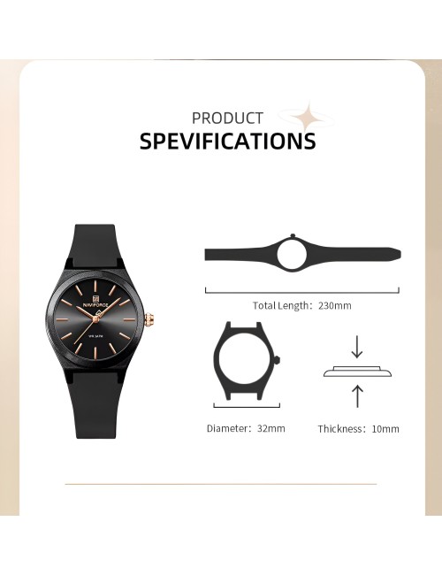 Reloj Naviforce Sport Nf5056 Mujer Goma + Estuche