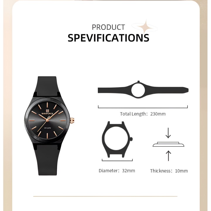 Reloj Naviforce Sport Nf5056 Mujer Goma + Estuche