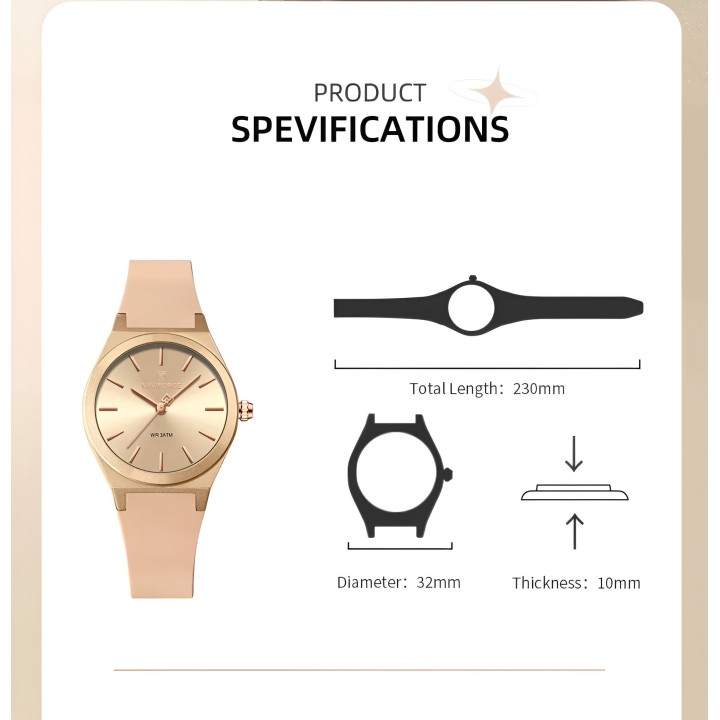 Reloj Naviforce Sport Nf5056 Mujer Goma + Estuche