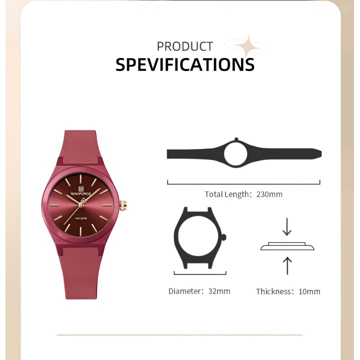Reloj Naviforce Sport Nf5056 Mujer Goma + Estuche