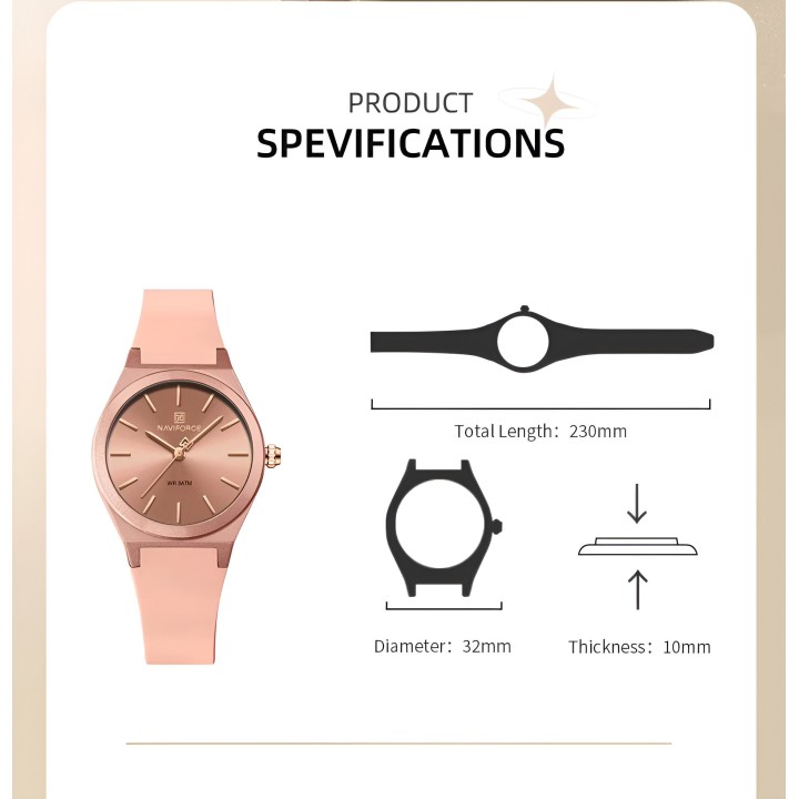 Reloj Naviforce Sport Nf5056 Mujer Goma + Estuche