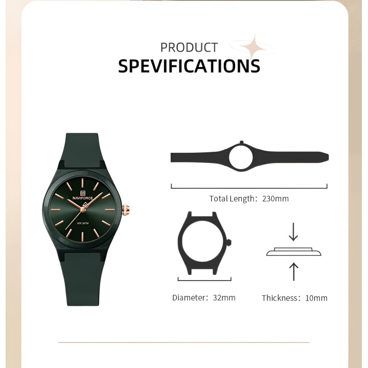 Reloj Naviforce Sport Nf5056 Mujer Goma + Estuche