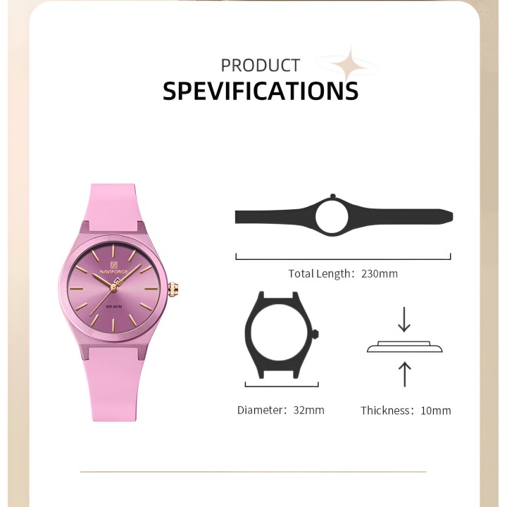 Reloj Naviforce Sport Nf5056 Mujer Goma + Estuche