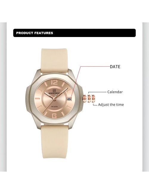 Reloj Naviforce Sport Nf7107 Mujer Goma + Estuche