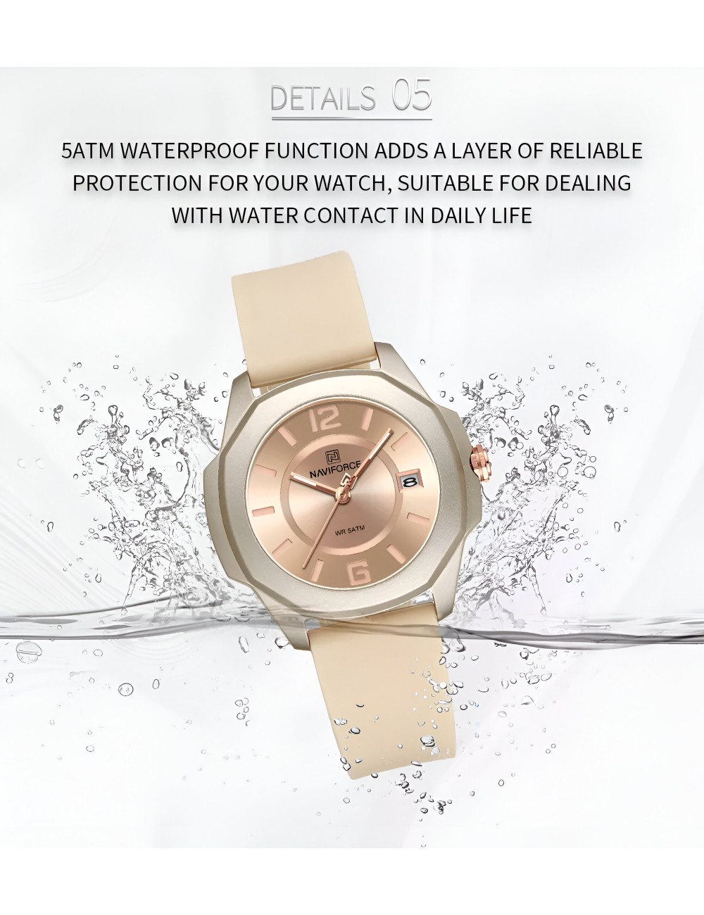 Reloj Naviforce Sport Nf7107 Mujer Goma + Estuche