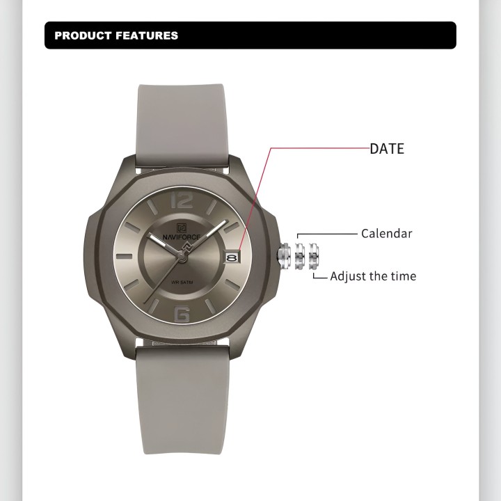 Reloj Naviforce Sport Nf7107 Mujer Goma + Estuche