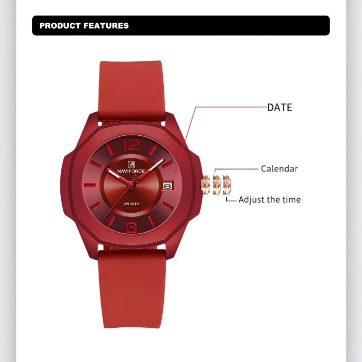 Reloj Naviforce Sport Nf7107 Mujer Goma + Estuche