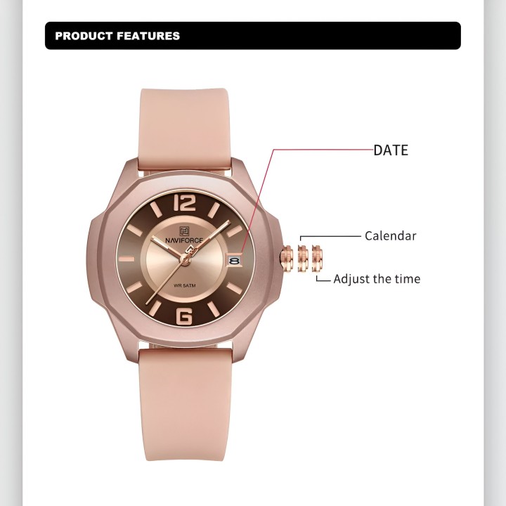 Reloj Naviforce Sport Nf7107 Mujer Goma + Estuche