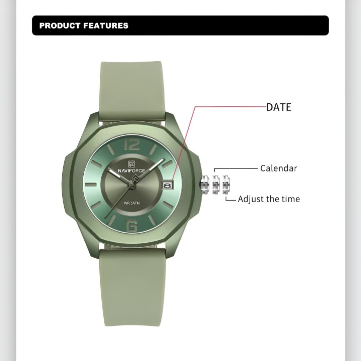 Reloj Naviforce Sport Nf7107 Mujer Goma + Estuche