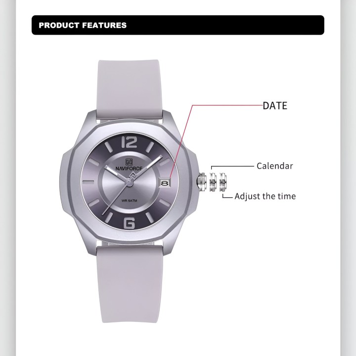 Reloj Naviforce Sport Nf7107 Mujer Goma + Estuche
