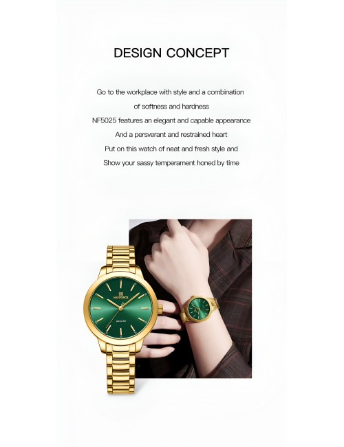 Reloj Naviforce Casual Nf5025 Mujer Acero + Estuche