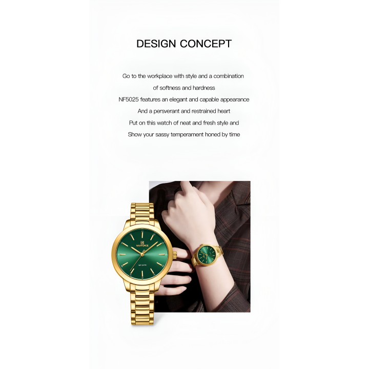 Reloj Naviforce Casual Nf5025 Mujer Acero + Estuche