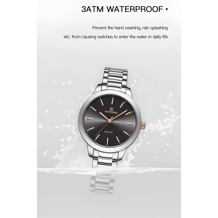 Reloj Naviforce Casual Nf5025 Mujer Acero + Estuche