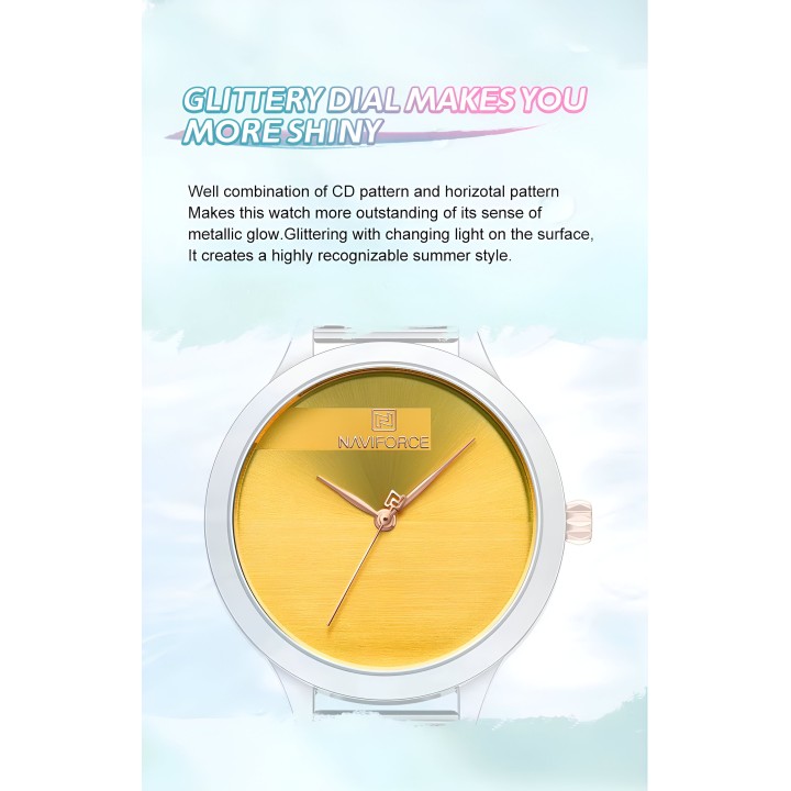 Reloj Naviforce Casual Nf5027 Mujer Acero + Estuche