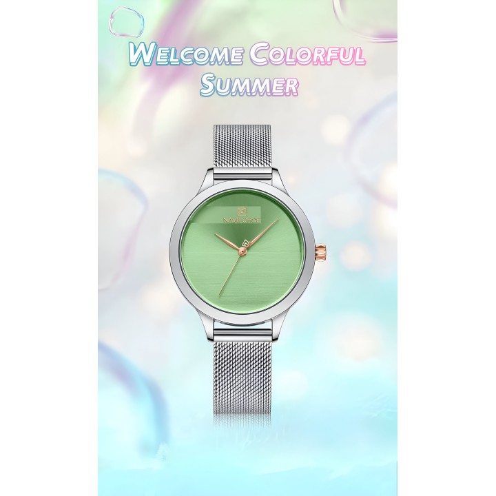 Reloj Naviforce Casual Nf5027 Mujer Acero + Estuche