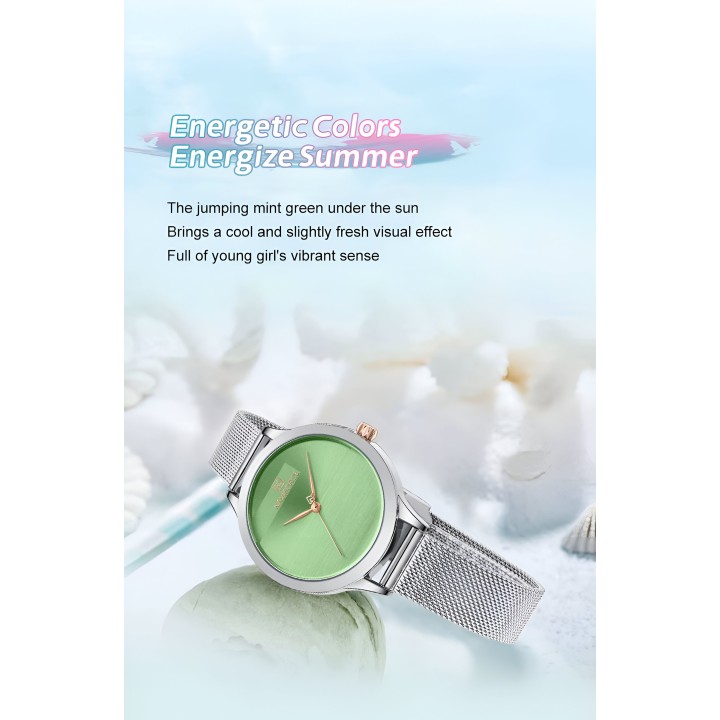 Reloj Naviforce Casual Nf5027 Mujer Acero + Estuche