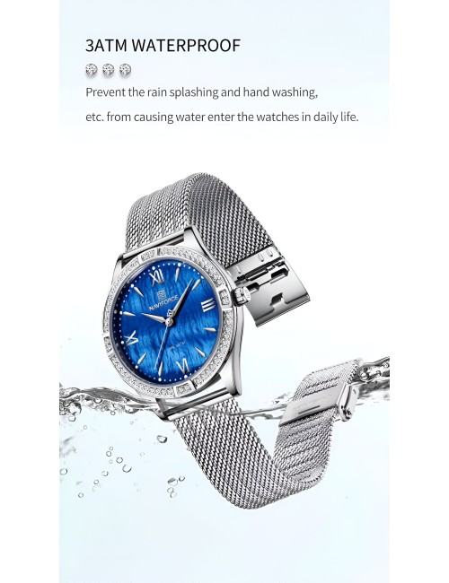 Reloj Naviforce Casual Nf5028 Mujer Acero + Estuche