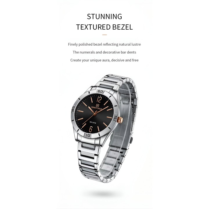 Reloj Naviforce Casual Nf5029 Mujer Acero + Estuche