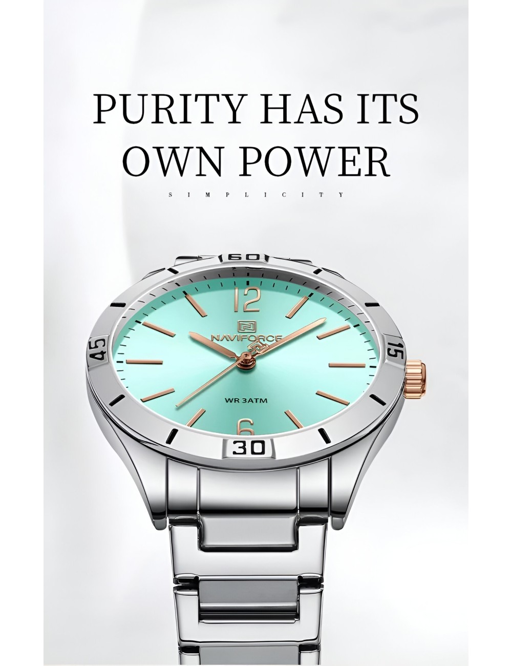 Reloj Naviforce Casual Nf5029 Mujer Acero + Estuche