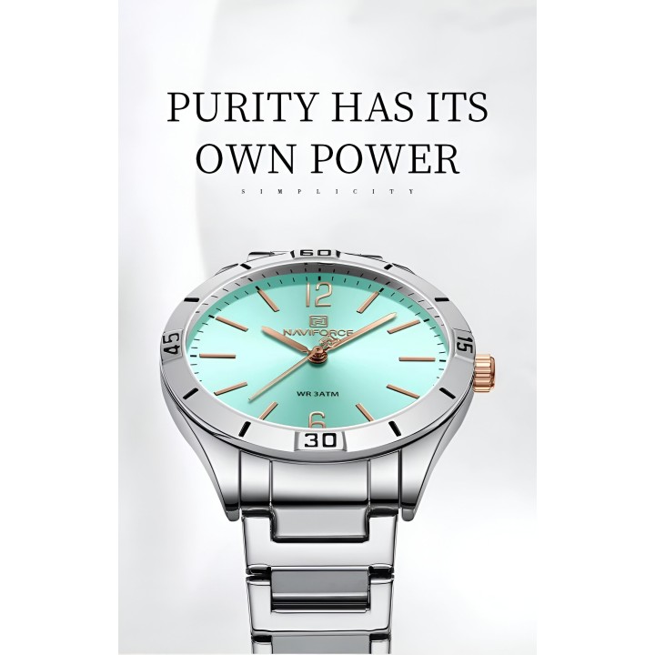 Reloj Naviforce Casual Nf5029 Mujer Acero + Estuche