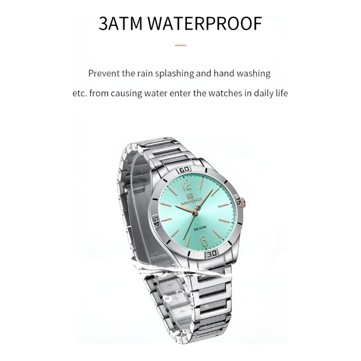 Reloj Naviforce Casual Nf5029 Mujer Acero + Estuche