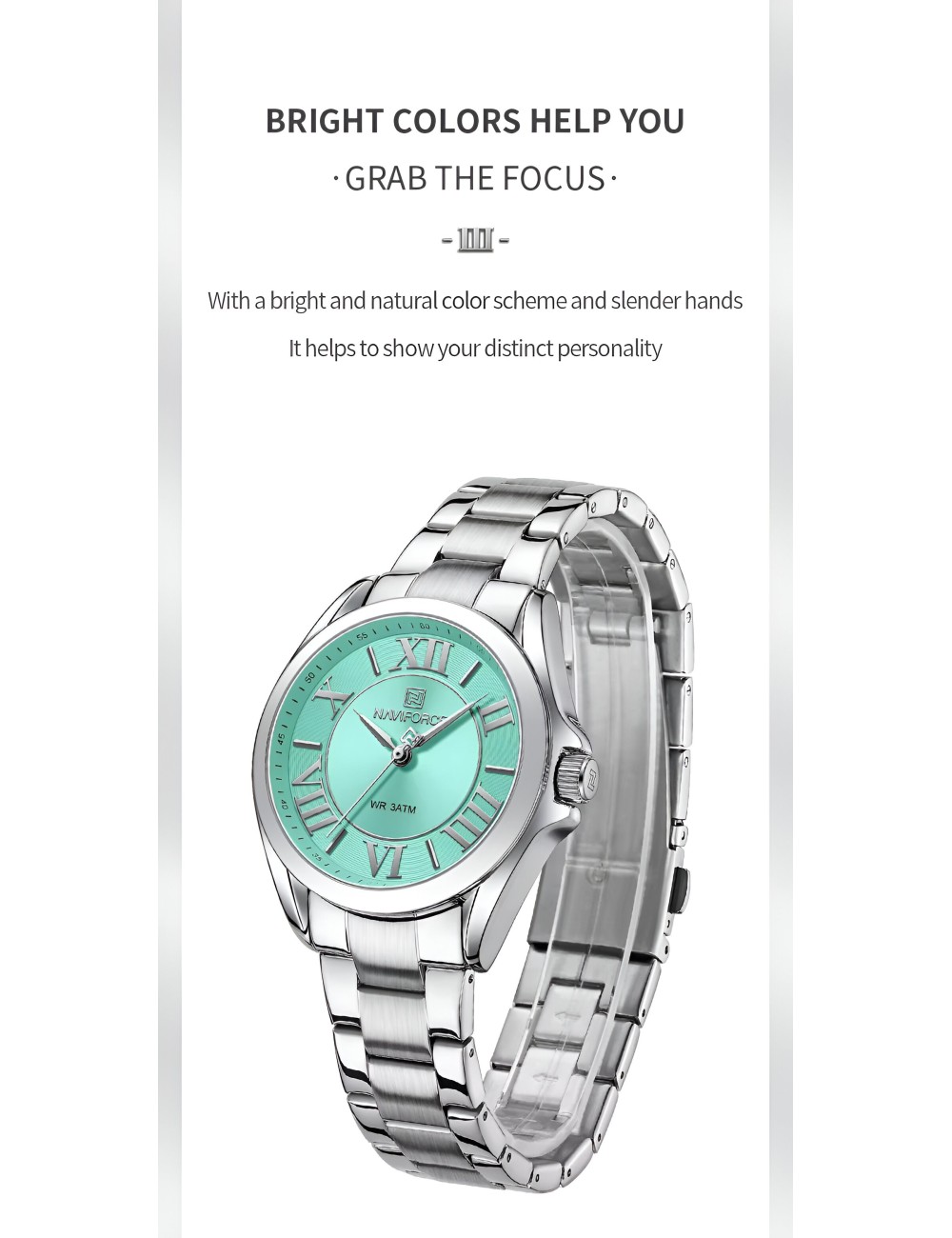 Reloj Naviforce Casual Nf5037 Mujer Acero + Estuche