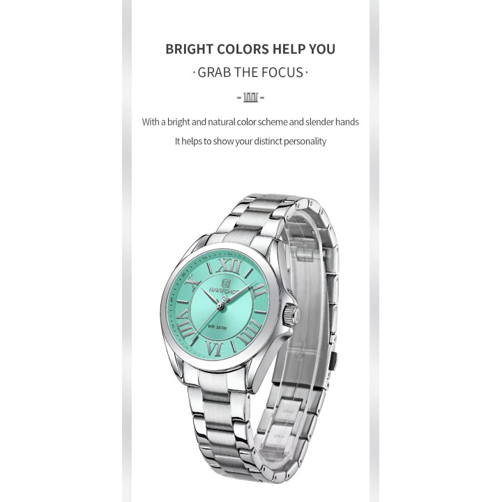 Reloj Naviforce Casual Nf5037 Mujer Acero + Estuche