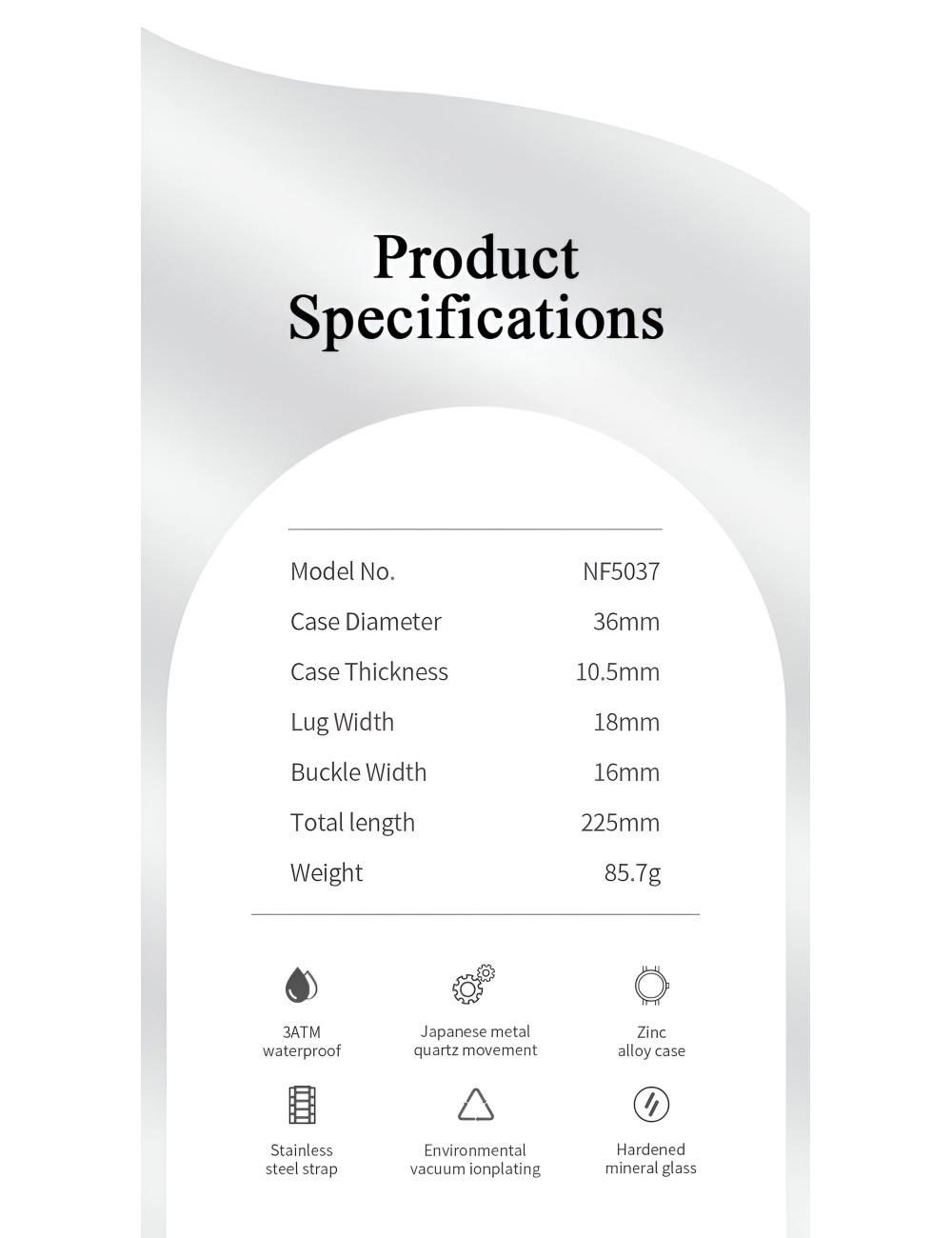 Reloj Naviforce Casual Nf5037 Mujer Acero + Estuche