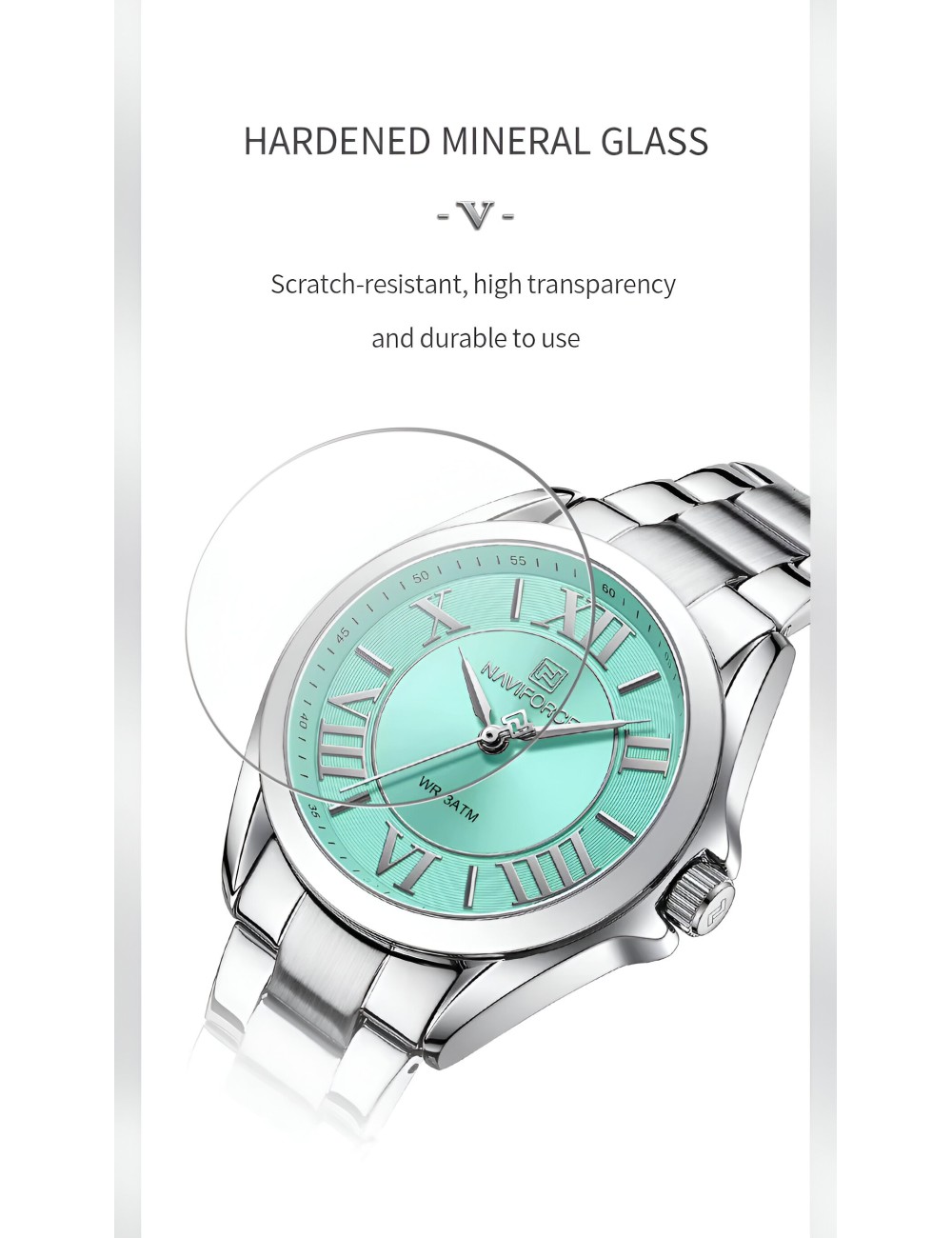 Reloj Naviforce Casual Nf5037 Mujer Acero + Estuche