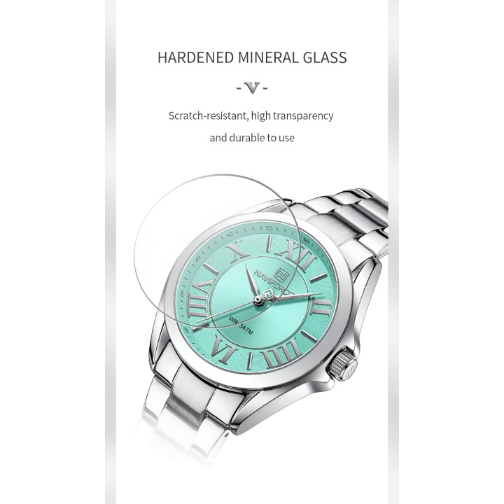 Reloj Naviforce Casual Nf5037 Mujer Acero + Estuche