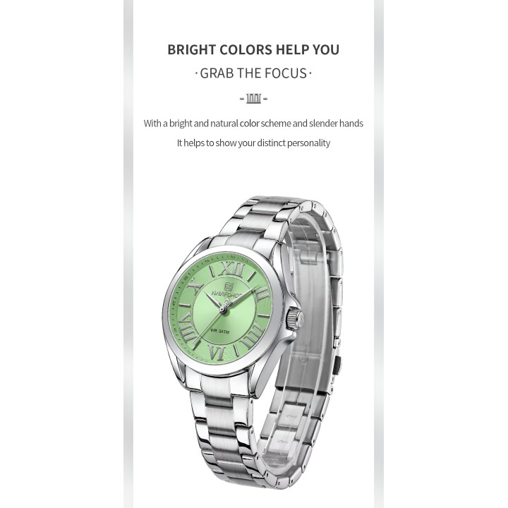 Reloj Naviforce Casual Nf5037 Mujer Acero + Estuche