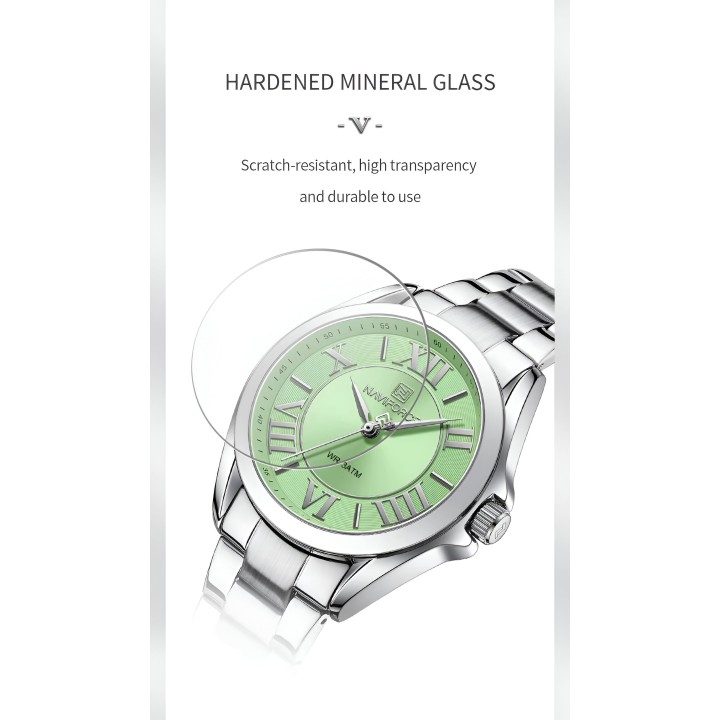 Reloj Naviforce Casual Nf5037 Mujer Acero + Estuche