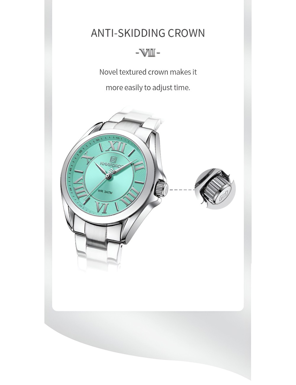 Reloj Naviforce Casual Nf5037 Mujer Acero + Estuche