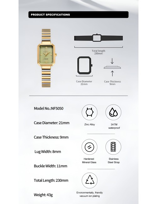 Reloj Naviforce Casual Nf5050 Mujer Acero + Estuche