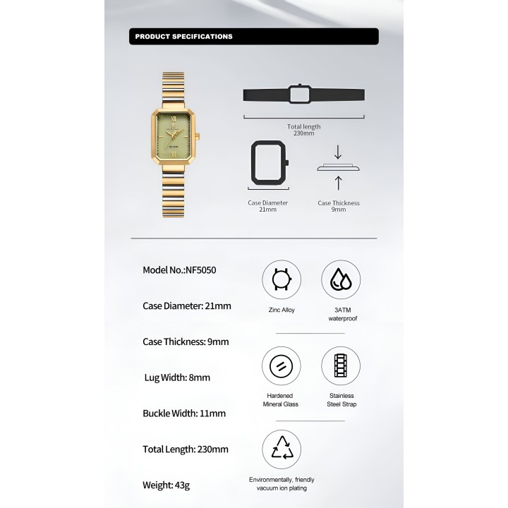 Reloj Naviforce Casual Nf5050 Mujer Acero + Estuche