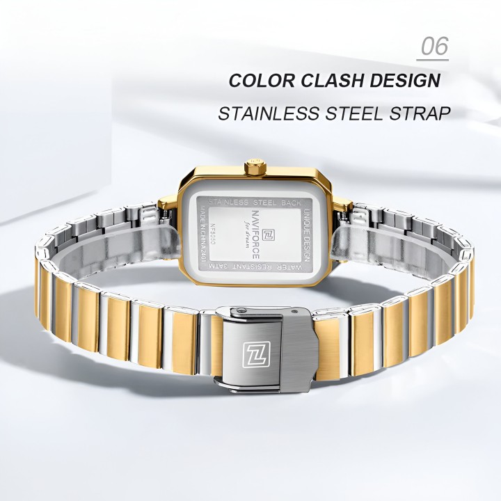 Reloj Naviforce Casual Nf5050 Mujer Acero + Estuche