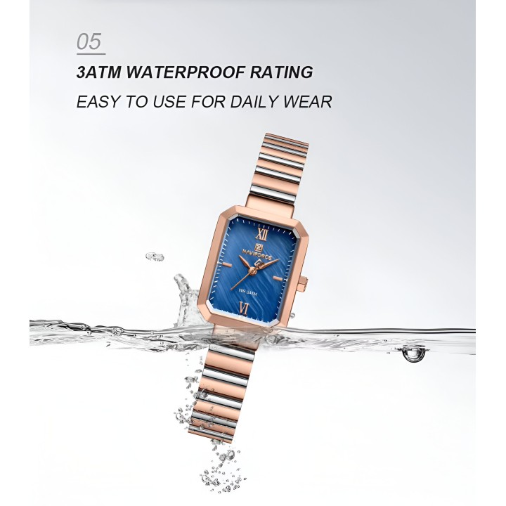 Reloj Naviforce Casual Nf5050 Mujer Acero + Estuche