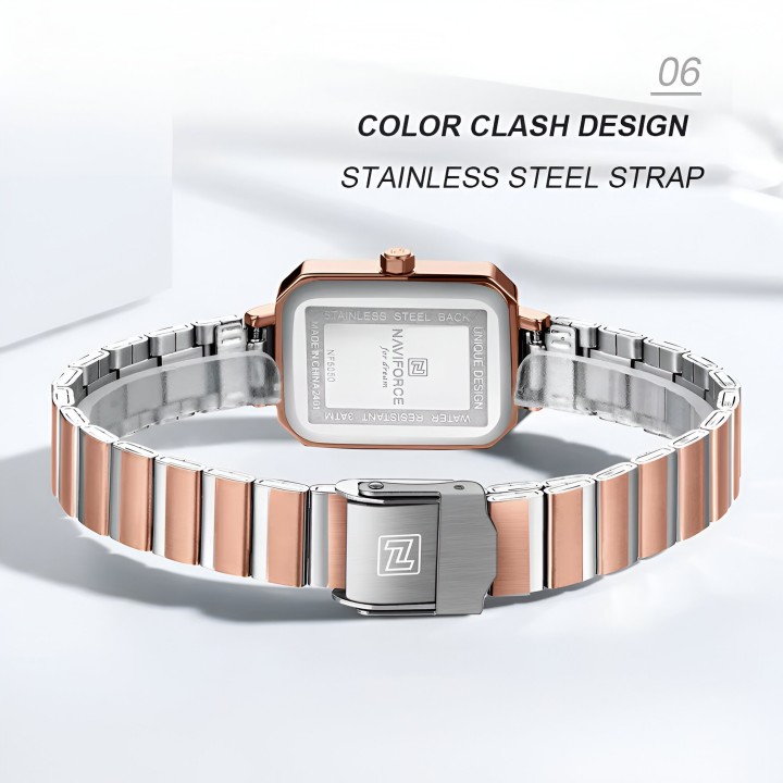 Reloj Naviforce Casual Nf5050 Mujer Acero + Estuche