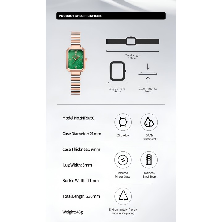 Reloj Naviforce Casual Nf5050 Mujer Acero + Estuche