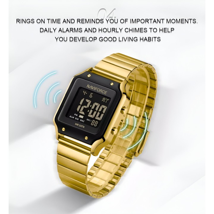 Reloj Naviforce Sport Nf5046 Mujer Digital Acero + Estuche