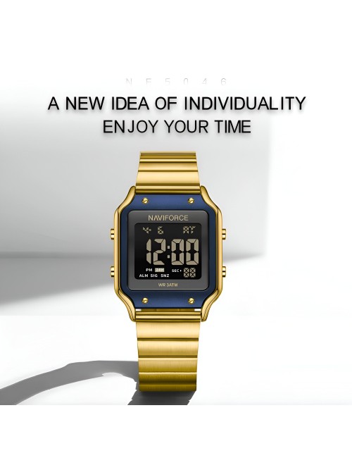 Reloj Naviforce Sport Nf5046 Mujer Digital Acero + Estuche