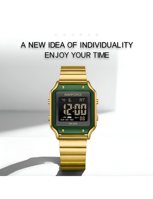 Reloj Naviforce Sport Nf5046 Mujer Digital Acero + Estuche