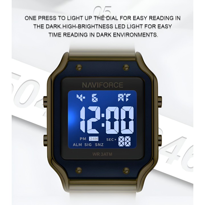 Reloj Naviforce Sport Nf5046 Mujer Digital Acero + Estuche
