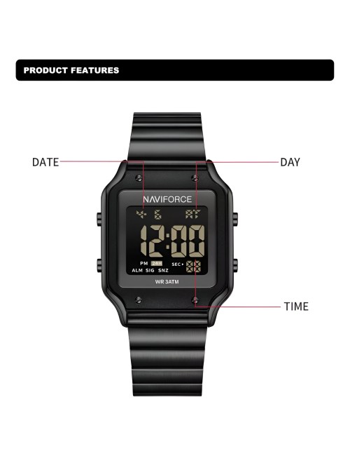 Reloj Naviforce Sport Nf5046 Mujer Digital Acero + Estuche