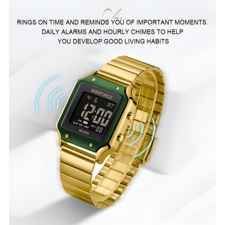 Reloj Naviforce Sport Nf5046 Mujer Digital Acero + Estuche
